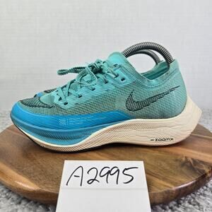 Nike ZoomX Vaporfly Next% 2 Aurora Green Blue Running Shoe Womens 8 CU4123-300